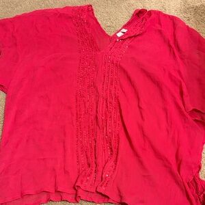 Women's Red V-Neck Cover Up